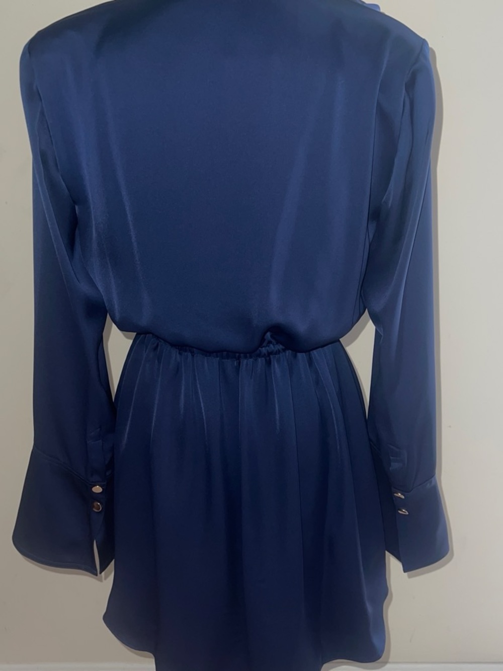 Ramy Brook Katelyn Long Sleeve Ruched Navy Dress - Picture 3 of 4